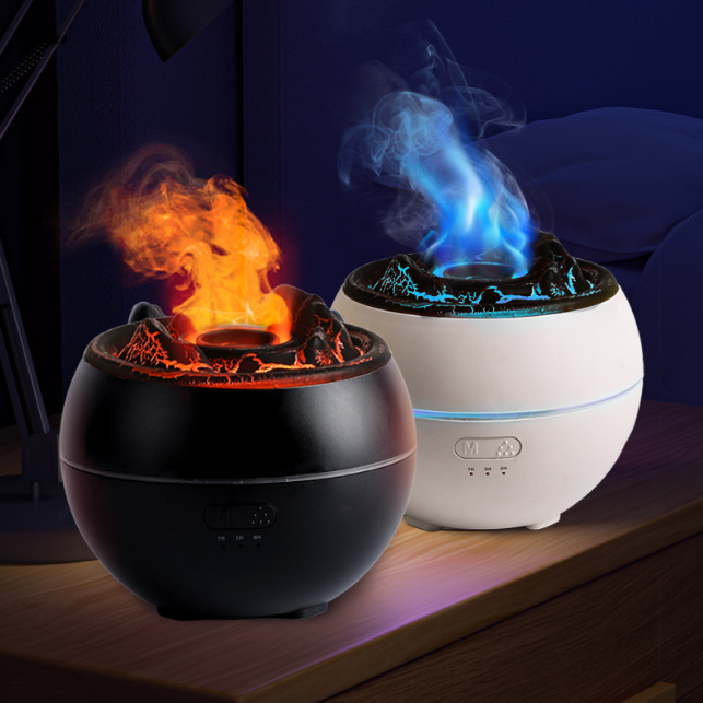 Diffuseur d'huiles essentielles effet flamme, minuterie