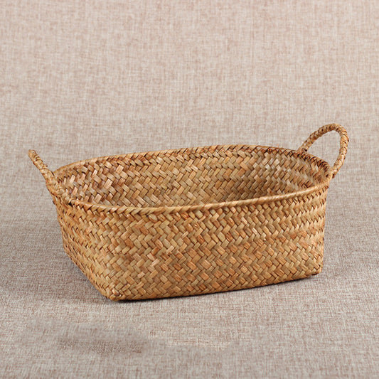 Panier en paille tressée avec anses, 3 tailles