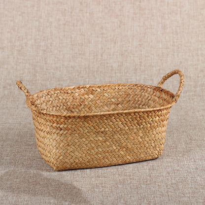 Panier en paille tressée avec anses, 3 tailles