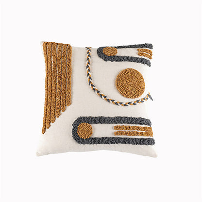 Housse de coussin tuftée bohème, motif arches