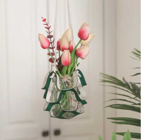 Suspensions pour plantes en cuir et corde, lot de 3