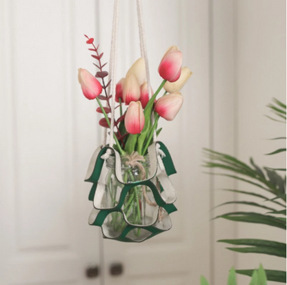 Suspensions pour plantes en cuir et corde, lot de 3