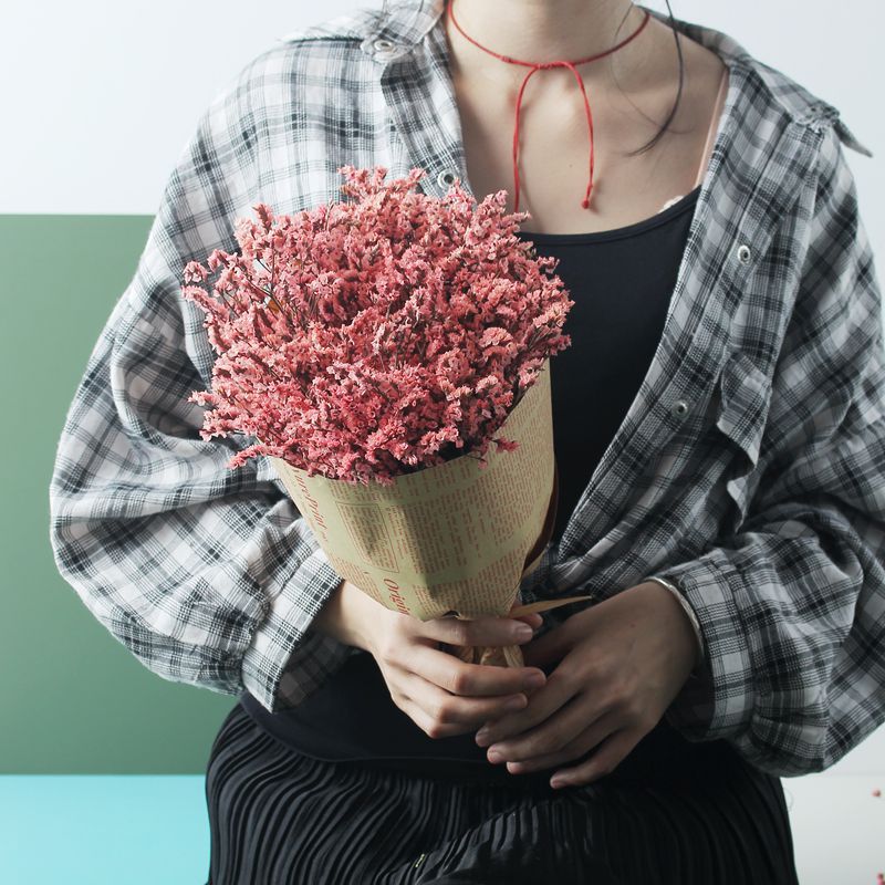 Bouquet de gypsophile séchée rose