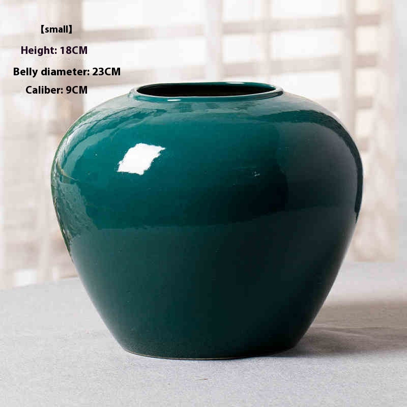 Vase en céramique vert émeraude émaillée