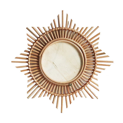 Miroir soleil en rotin tressé, 50 ou 60 cm