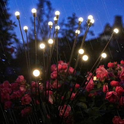 Lampe solaire lucioles pour jardin, lumière chaude