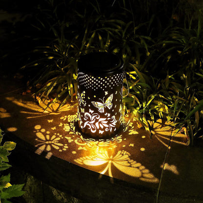 Lanterne solaire papillons, projection lumineuse