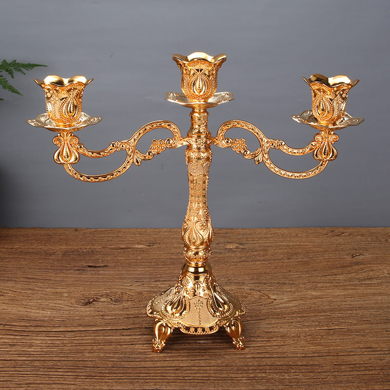 Chandelier tulipe baroque, doré ou argenté