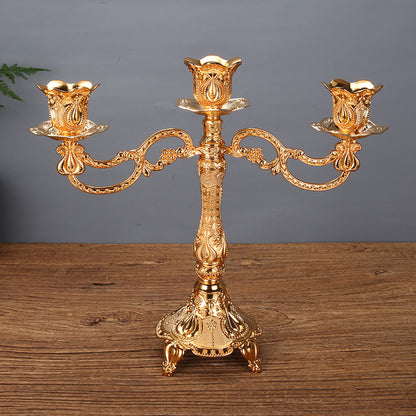 Chandelier tulipe baroque, doré ou argenté