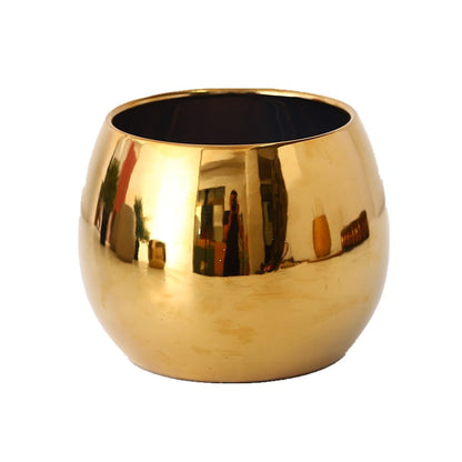 Cache-pot en céramique brillante, doré ou bleu saphir