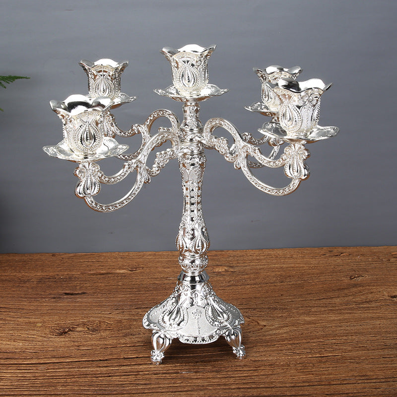 Chandelier tulipe baroque, doré ou argenté