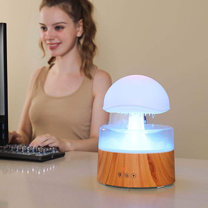 Humidificateur nuage de pluie, veilleuse 7 couleurs