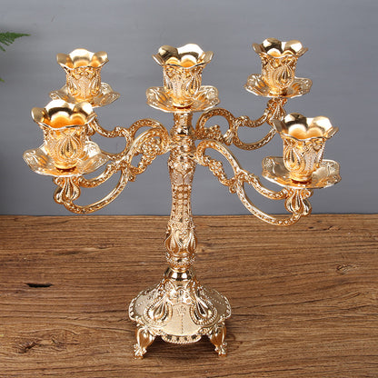 Chandelier tulipe baroque, doré ou argenté