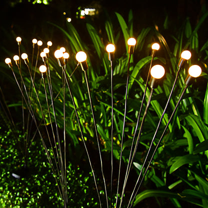 Lampe solaire lucioles pour jardin, lumière chaude