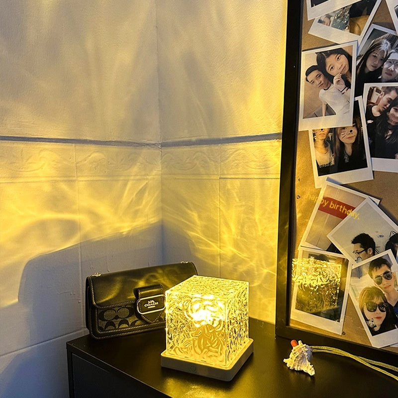 Lampe effet vagues d'eau en cristal, 16 couleurs