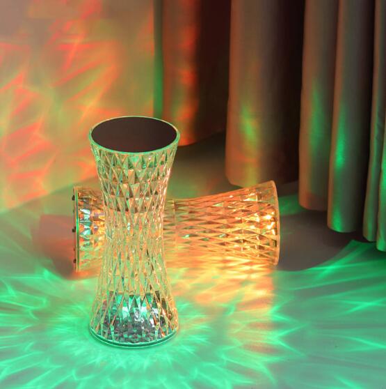 Lampe de table sans fil en cristal, rechargeable