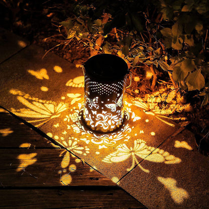 Lanterne solaire papillons, projection lumineuse