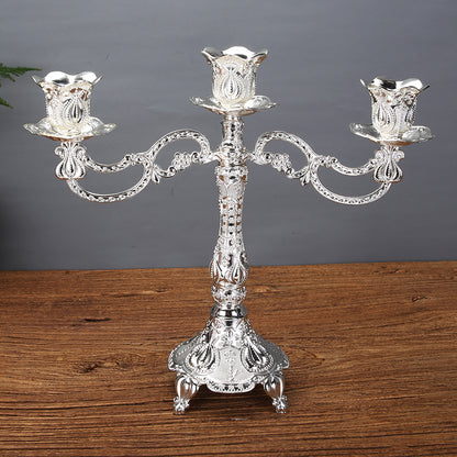 Chandelier tulipe baroque, doré ou argenté