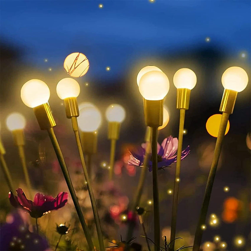 Lampe solaire lucioles pour jardin, lumière chaude