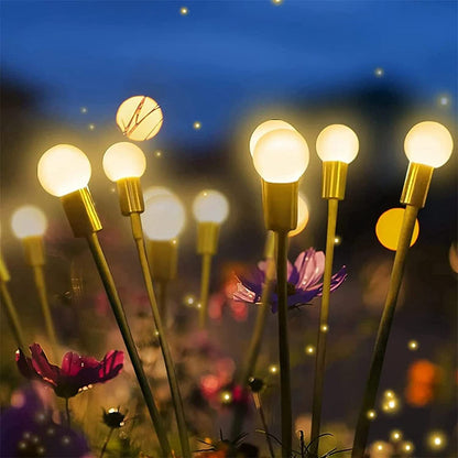 Lampe solaire lucioles pour jardin, lumière chaude