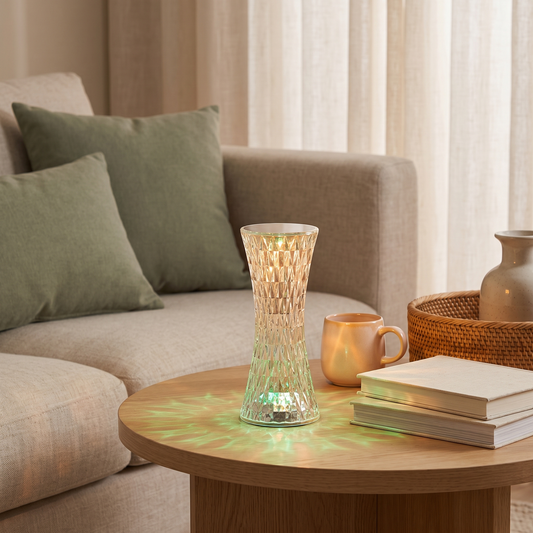 Lampe de table sans fil en cristal, rechargeable