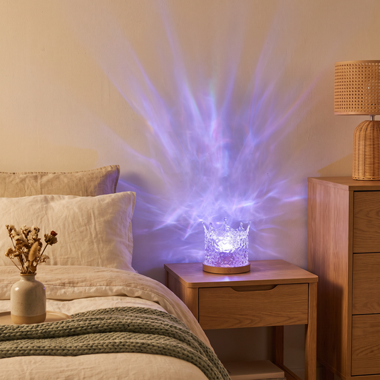 Lampe effet vagues d'eau en cristal, 16 couleurs