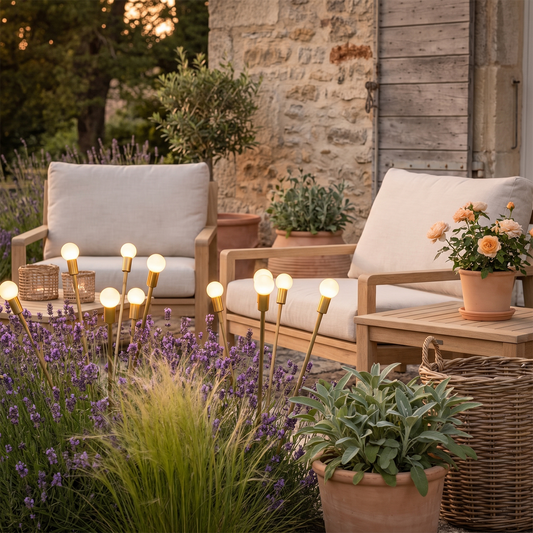 Lampe solaire lucioles pour jardin, lumière chaude